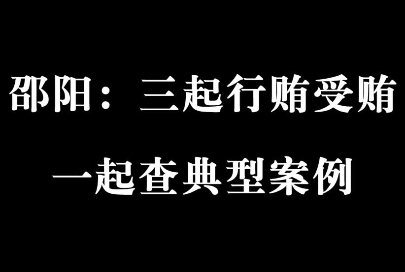【邵阳】三起行贿受贿一起查案例